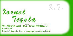 kornel tezsla business card